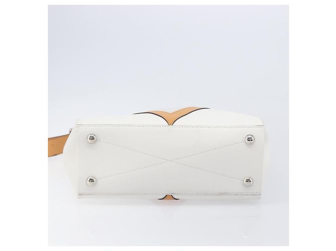 LOUIS VUITTON Borsa a Tracolla Baguette GM Pelle Bianca Argento LV Auth 203256 Bianco - vista 5