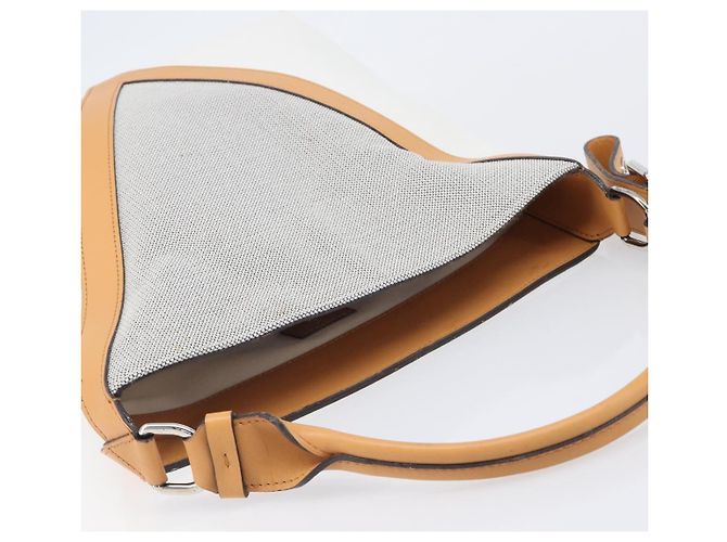 LOUIS VUITTON Borsa a Tracolla Baguette GM Pelle Bianca Argento LV Auth 203256 Bianco - vista 6