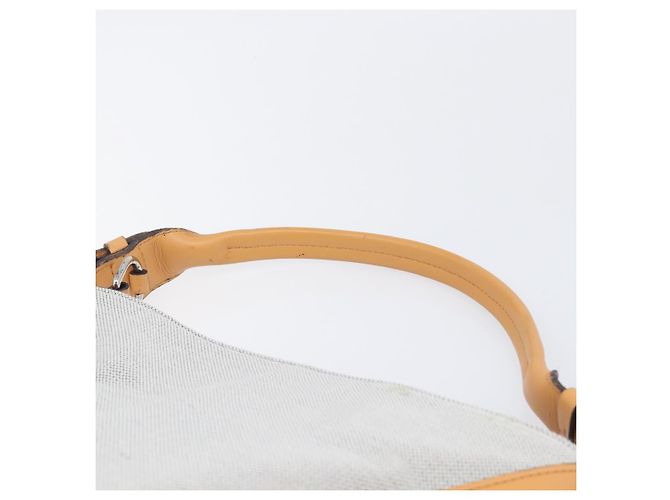 LOUIS VUITTON Borsa a Tracolla Baguette GM Pelle Bianca Argento LV Auth 203256 Bianco - vista 8