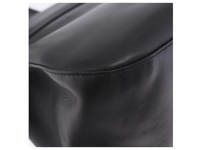 Bolsa de Ombro com Corrente PRADA em Couro Preto e Ouro Auth am12576V Dourado - vista 20