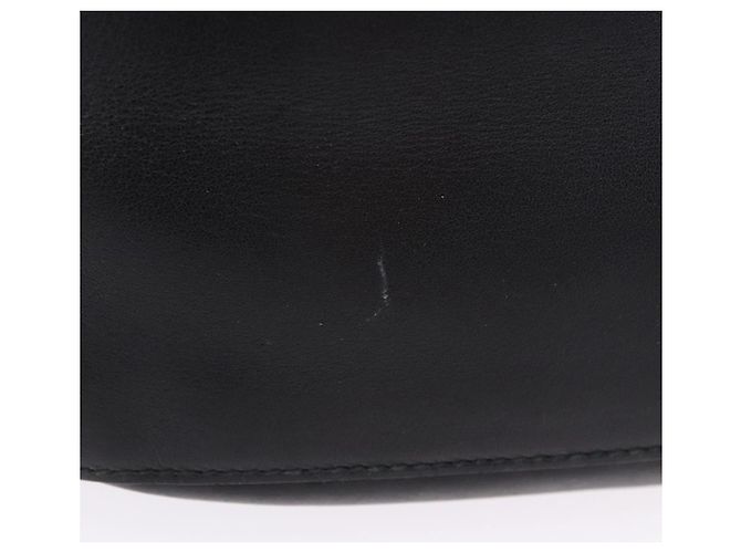 Bolsa de Ombro com Corrente PRADA em Couro Preto e Ouro Auth am12576V Dourado - vista 6