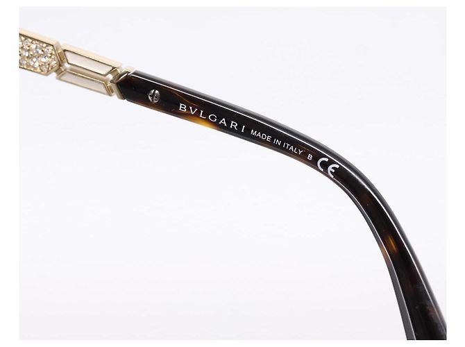 Bulgari Occhiali da sole BVLGARI Plastica Marrone Tono Oro Auth BA15587V - vista 10