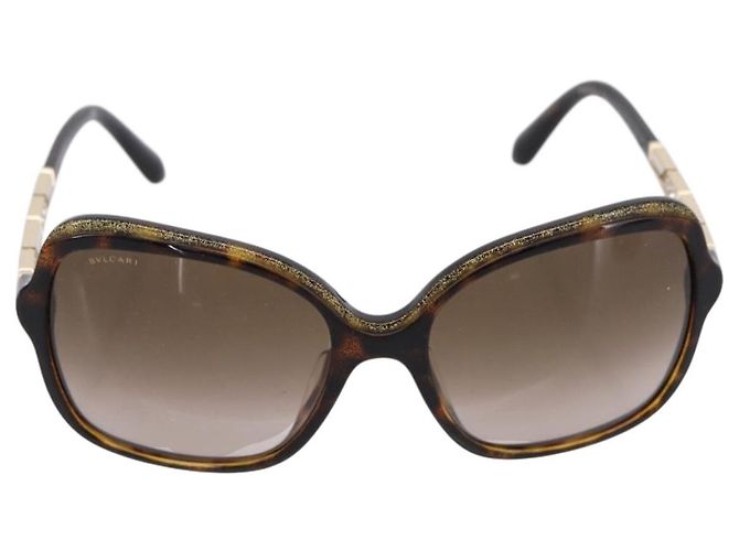 Bulgari Occhiali da sole BVLGARI Plastica Marrone Tono Oro Auth BA15587V - vista 13