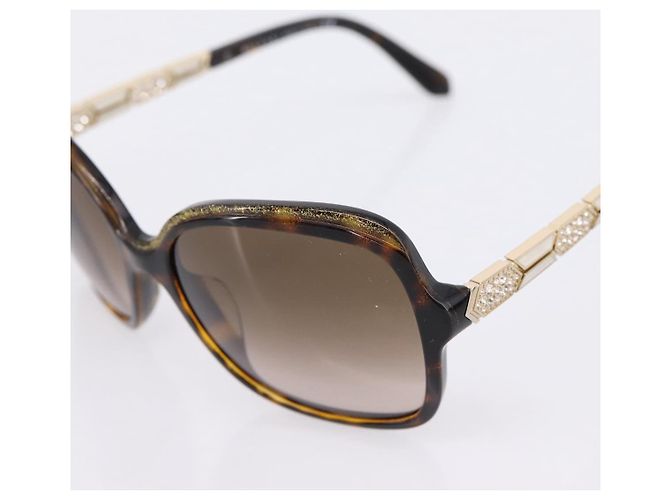 Bulgari Occhiali da sole BVLGARI Plastica Marrone Tono Oro Auth BA15587V - vista 8
