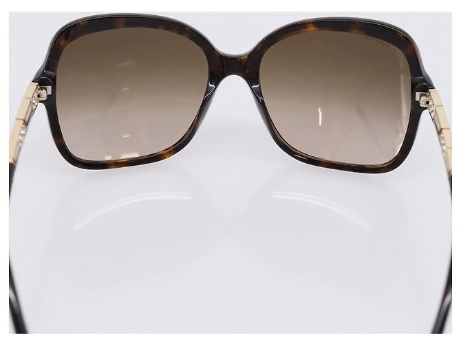 Bulgari Occhiali da sole BVLGARI Plastica Marrone Tono Oro Auth BA15587V - vista 9