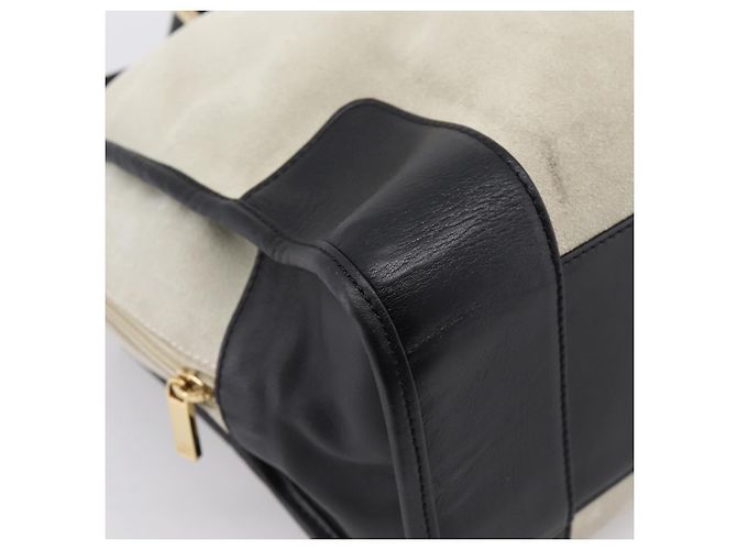 Borsa a mano LOEWE Amazona 32 Suede Beige Gold Auth 204758 D'oro - vista 14