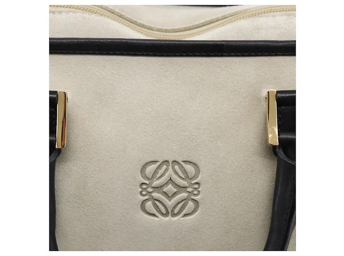 Borsa a mano LOEWE Amazona 32 Suede Beige Gold Auth 204758 D'oro - vista 18