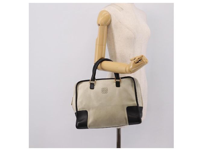 Borsa a mano LOEWE Amazona 32 Suede Beige Gold Auth 204758 D'oro - vista 24