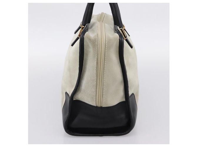 Borsa a mano LOEWE Amazona 32 Suede Beige Gold Auth 204758 D'oro - vista 4
