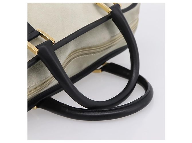 Borsa a mano LOEWE Amazona 32 Suede Beige Gold Auth 204758 D'oro - vista 7