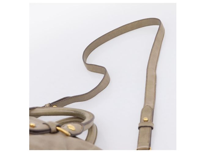 Borsa a mano Miu Miu Vitellolux in pelle 2way Beige Tono Oro Auth 204644V - vista 17