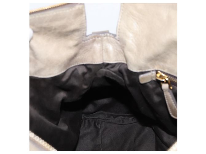 Borsa a mano Miu Miu Vitellolux in pelle 2way Beige Tono Oro Auth 204644V - vista 23