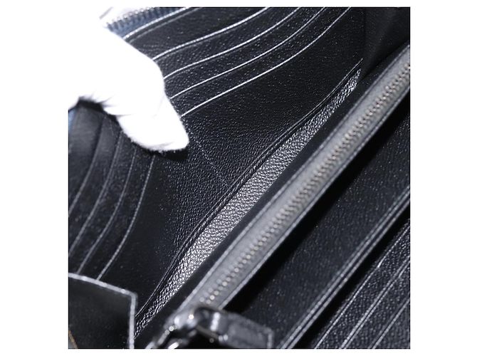 PRADA Langbeutel aus Leder Navy Silver Auth 205101V Silber Marineblau - Ansicht 10