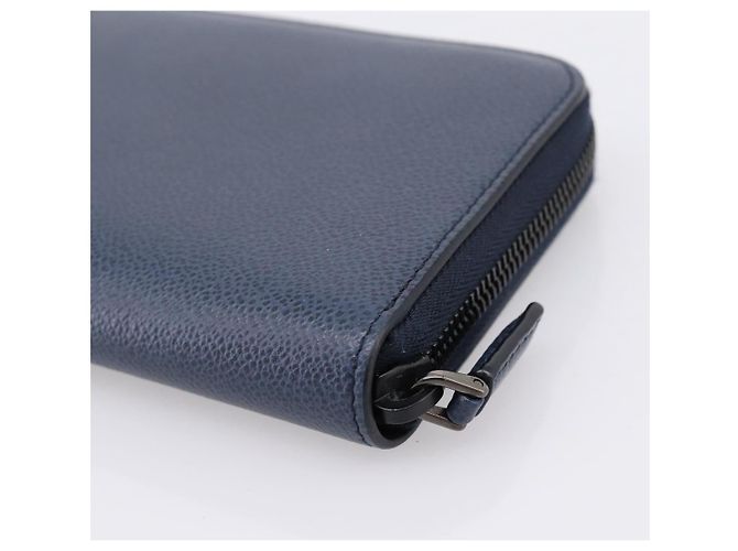 PRADA Langbeutel aus Leder Navy Silver Auth 205101V Silber Marineblau - Ansicht 15