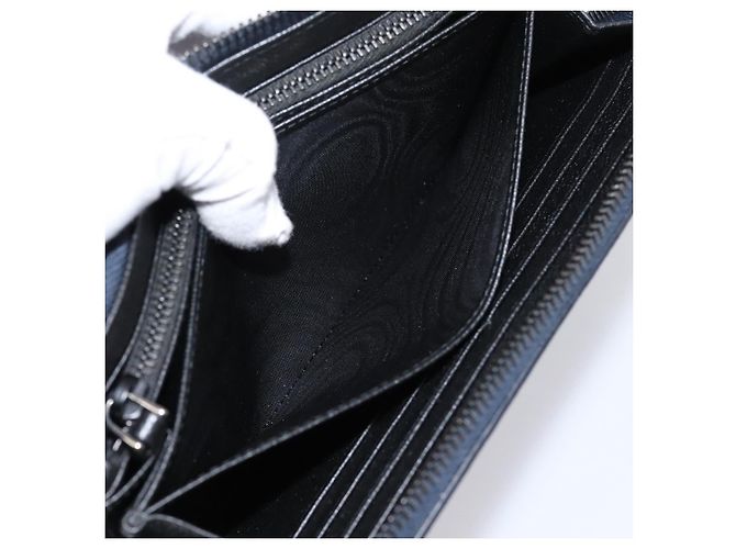 PRADA Langbeutel aus Leder Navy Silver Auth 205101V Silber Marineblau - Ansicht 22