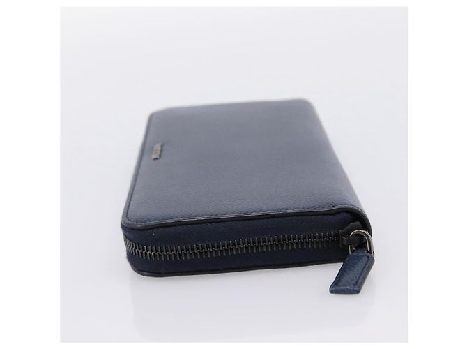 PRADA Langbeutel aus Leder Navy Silver Auth 205101V Silber Marineblau - Ansicht 3