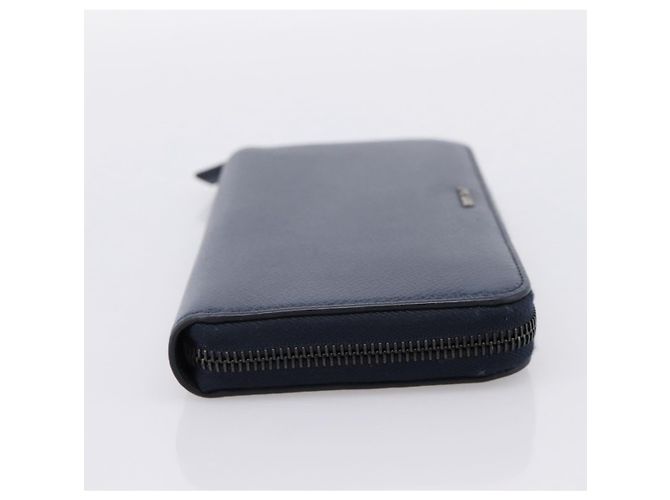PRADA Langbeutel aus Leder Navy Silver Auth 205101V Silber Marineblau - Ansicht 4