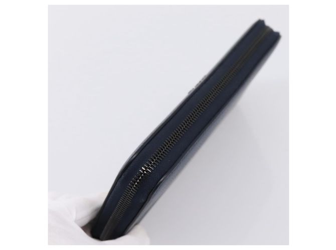 PRADA Langbeutel aus Leder Navy Silver Auth 205101V Silber Marineblau - Ansicht 5