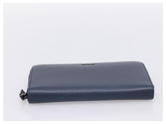 PRADA Langbeutel aus Leder Navy Silver Auth 205101V Silber Marineblau - Ansicht 6