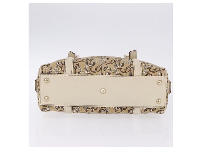 Borsa GUCCI Canvas Beige Gold 170009 Auth 204360V D'oro - vista 11