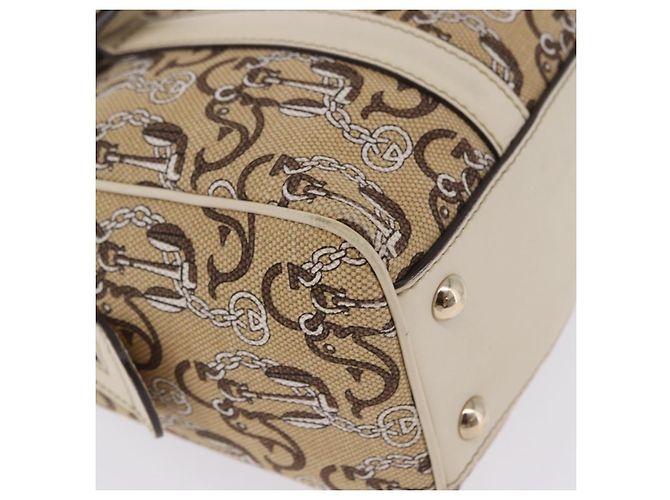 Borsa GUCCI Canvas Beige Gold 170009 Auth 204360V D'oro - vista 15