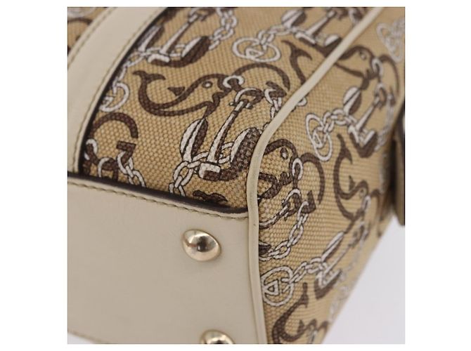Borsa GUCCI Canvas Beige Gold 170009 Auth 204360V D'oro - vista 16
