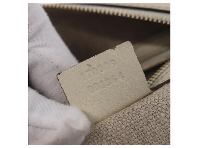 Borsa GUCCI Canvas Beige Gold 170009 Auth 204360V D'oro - vista 26