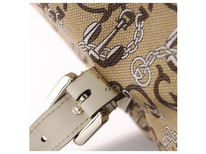 Borsa GUCCI Canvas Beige Gold 170009 Auth 204360V D'oro - vista 28
