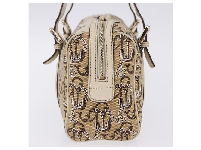 Borsa GUCCI Canvas Beige Gold 170009 Auth 204360V D'oro - vista 4