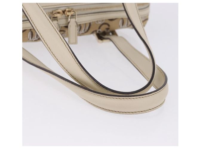 Borsa GUCCI Canvas Beige Gold 170009 Auth 204360V D'oro - vista 7