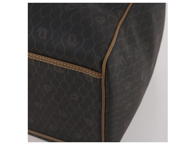 Borsa Boston Christian Dior Honeycomb Canvas PVC 2way Nero Oro Auth 200022A D'oro - vista 10