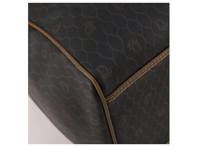 Borsa Boston Christian Dior Honeycomb Canvas PVC 2way Nero Oro Auth 200022A D'oro - vista 11