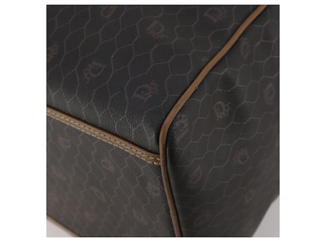 Borsa Boston Christian Dior Honeycomb Canvas PVC 2way Nero Oro Auth 200022A D'oro - vista 12