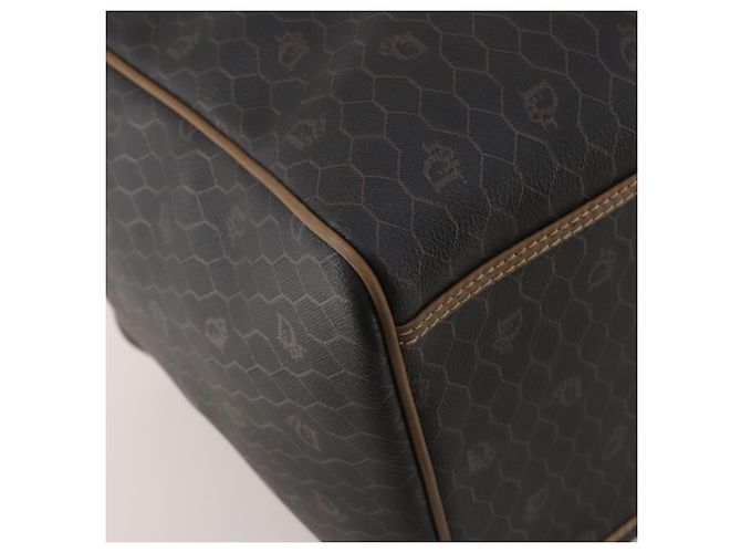 Borsa Boston Christian Dior Honeycomb Canvas PVC 2way Nero Oro Auth 200022A D'oro - vista 13