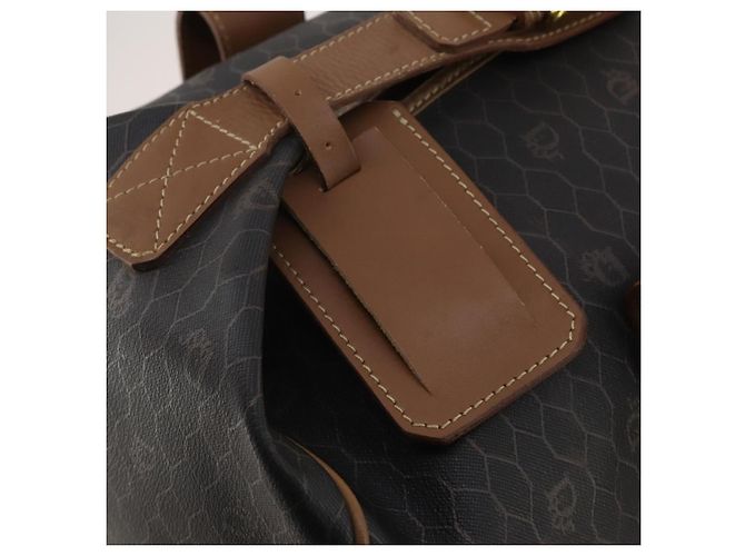 Borsa Boston Christian Dior Honeycomb Canvas PVC 2way Nero Oro Auth 200022A D'oro - vista 14