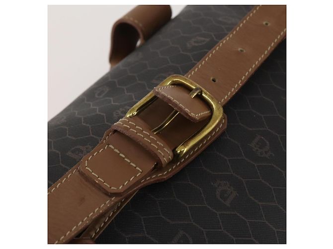 Borsa Boston Christian Dior Honeycomb Canvas PVC 2way Nero Oro Auth 200022A D'oro - vista 15