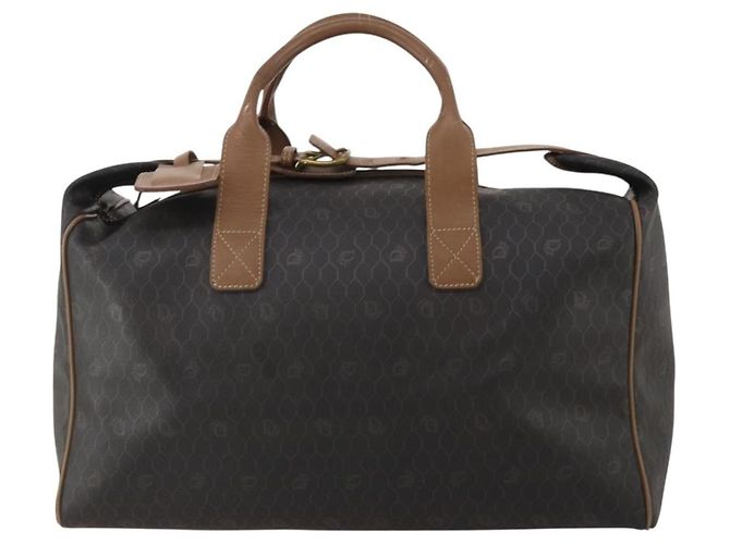 Borsa Boston Christian Dior Honeycomb Canvas PVC 2way Nero Oro Auth 200022A D'oro - vista 2
