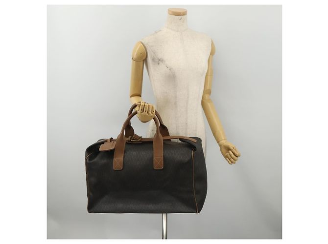 Borsa Boston Christian Dior Honeycomb Canvas PVC 2way Nero Oro Auth 200022A D'oro - vista 24