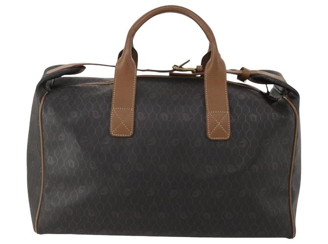 Borsa Boston Christian Dior Honeycomb Canvas PVC 2way Nero Oro Auth 200022A D'oro - vista 3