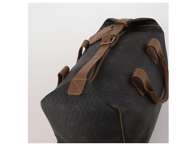 Borsa Boston Christian Dior Honeycomb Canvas PVC 2way Nero Oro Auth 200022A D'oro - vista 6