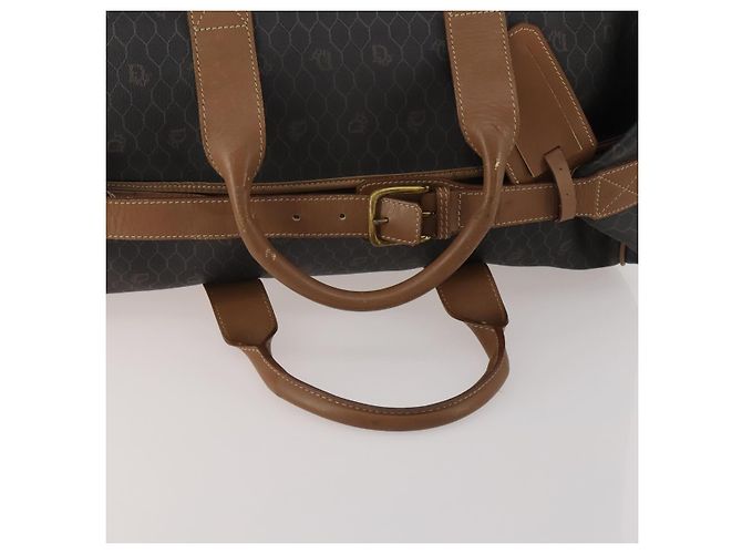 Borsa Boston Christian Dior Honeycomb Canvas PVC 2way Nero Oro Auth 200022A D'oro - vista 7