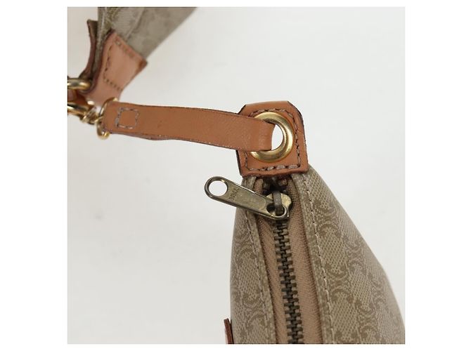 Céline Borsa a mano CELINE Macadam Canvas PVC Beige Gold Auth 201135V D'oro - vista 13