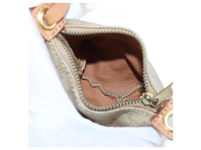 Céline Borsa a mano CELINE Macadam Canvas PVC Beige Gold Auth 201135V D'oro - vista 14