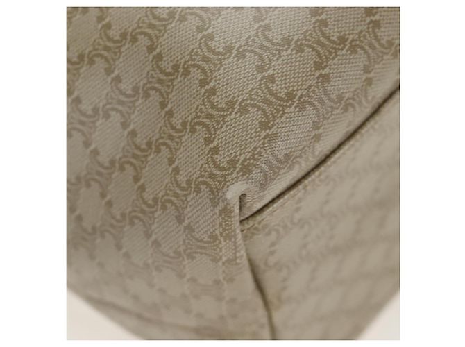 Céline Borsa a mano CELINE Macadam Canvas PVC Beige Gold Auth 201135V D'oro - vista 17