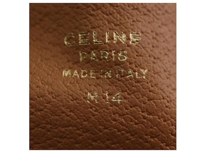 Céline Borsa a mano CELINE Macadam Canvas PVC Beige Gold Auth 201135V D'oro - vista 28