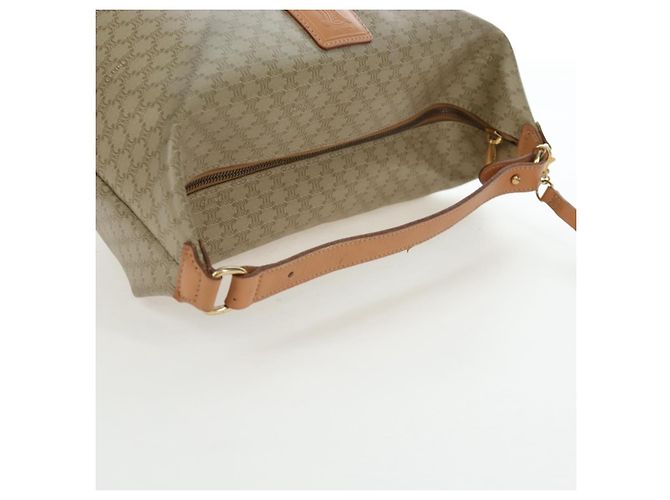 Céline Borsa a mano CELINE Macadam Canvas PVC Beige Gold Auth 201135V D'oro - vista 7