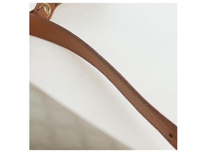 Céline Borsa a mano CELINE Macadam Canvas PVC Beige Gold Auth 201135V D'oro - vista 9
