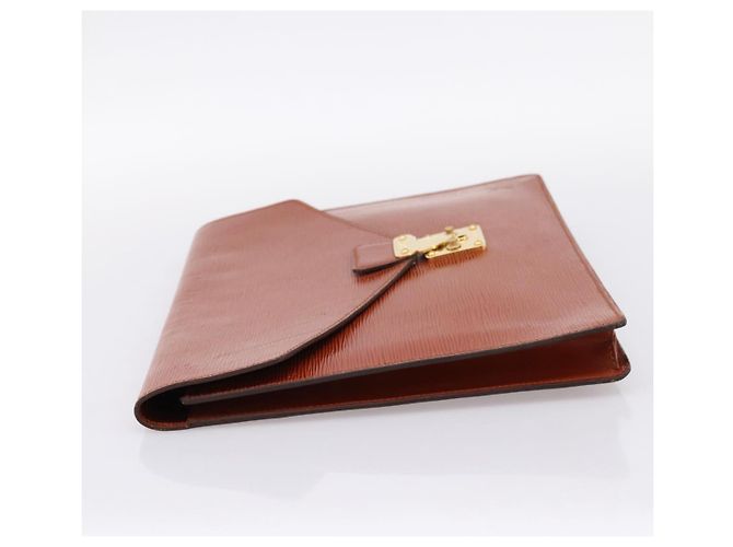 LOUIS VUITTON Epi Porte Documents Senatur Briefcase Brown M54453 LV Auth LN129 Marrone - vista 3