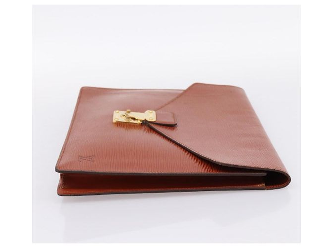 LOUIS VUITTON Epi Porte Documents Senatur Briefcase Brown M54453 LV Auth LN129 Marrone - vista 4