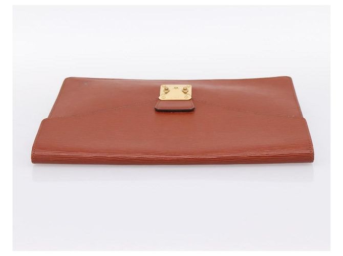 LOUIS VUITTON Epi Porte Documents Senatur Briefcase Brown M54453 LV Auth LN129 Marrone - vista 5